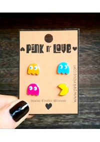 Boucles d'Oreilles Pink n' Love - Pac-Man Pack de 2